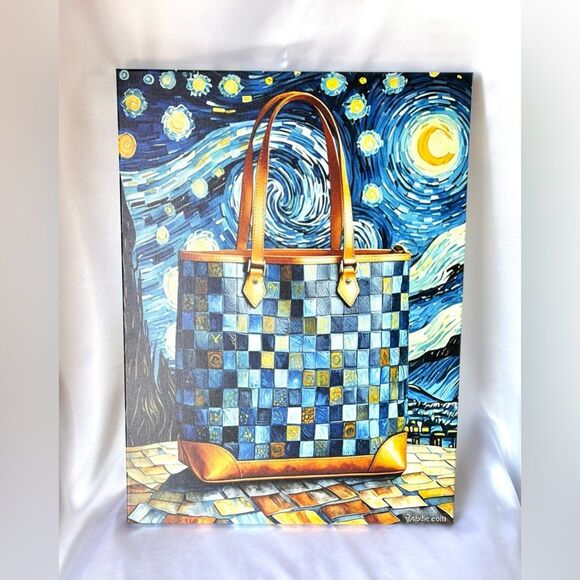 Limited Edition Van Gogh Starry Night Louis Vuitton Damier Tote Canvas - w/COA - Picture 1 of 5